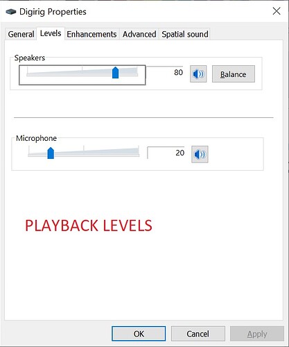 Windows Playback Levels