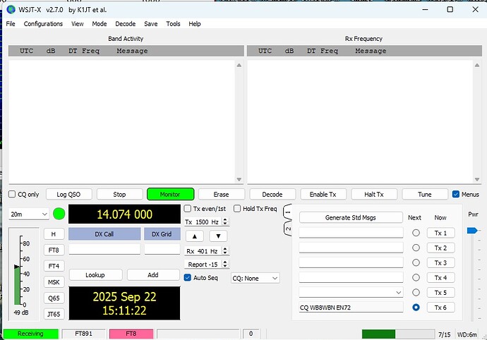 WSJT-X Screen